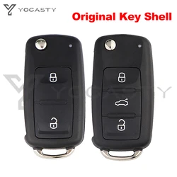 YOCASTY Original Remote Flip Key Shell For VW Tiguan Golf Jetta Beetle Polo MK6 Touareg 3 buttons Key Case