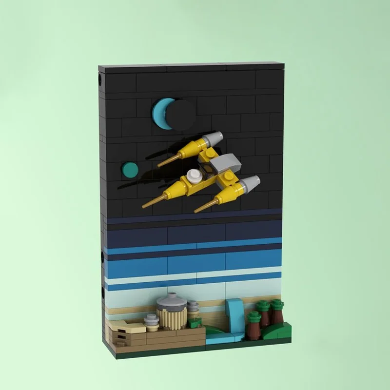 Zestaw klocków MOC, kreatywny zestaw modeli statków kosmicznych w stylu pocztówek, zabawka do samodzielnego montażu dla dorosłych i dzieci, wyjątkowy prezent urodzinowy