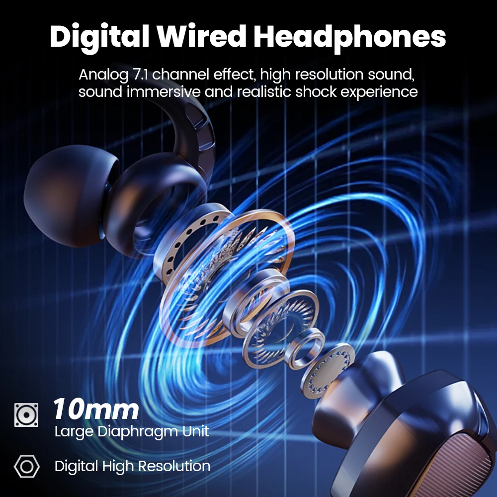 OLAF DAC Type-C/3.5 มม.หูฟังชนิดใส่ในหูหูฟังกีฬาGamerชุดหูฟังหูฟังแฮนด์ฟรีสําหรับiPhone16 15 Samsung Xiaomi