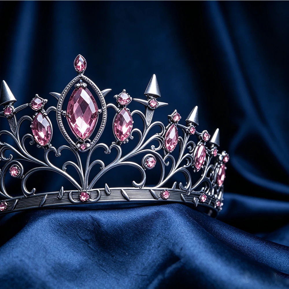 1pc Halloween Gothic Spiked Tiara Antique Silver Crown Women Evil Queen Cosplay Headwear Dark Wedding Themed Party Hair Jewelry - view 6
