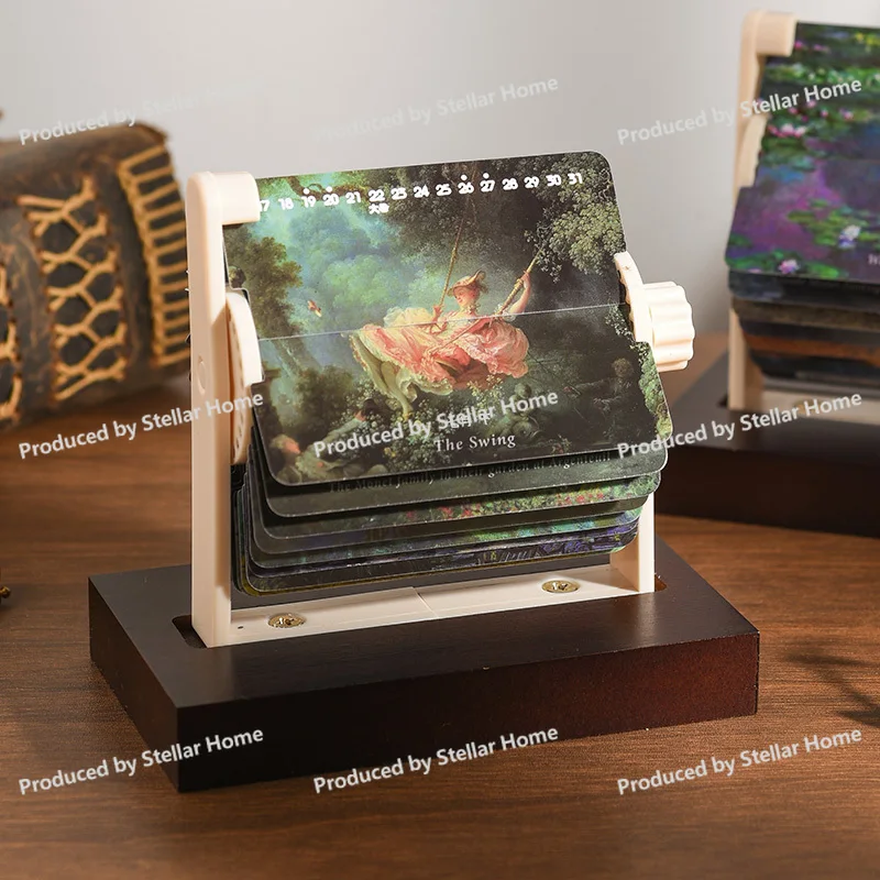 2026 تقويم صغير ميكانيكي صغير لصفحة مكرنك يدويًا وزخرفة سطح المكتب