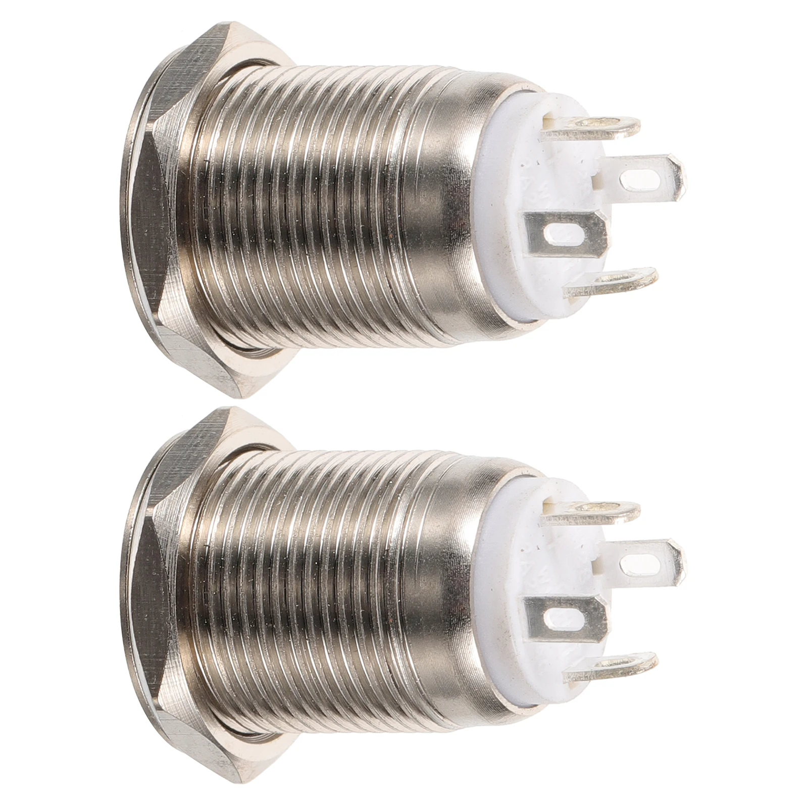 

2Pcs Doorbell Doorbell Button For Apartment 12mm Round Lighted White 3V Wired Push Metal Chime Replacement for Home Garage