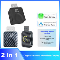 2 in 1 Wireless Carplay Adapter for Apple iOS Android Auto Smart USB Plug and Play For Havel Kia Volvo Audi MG VW Hyundai Jeep