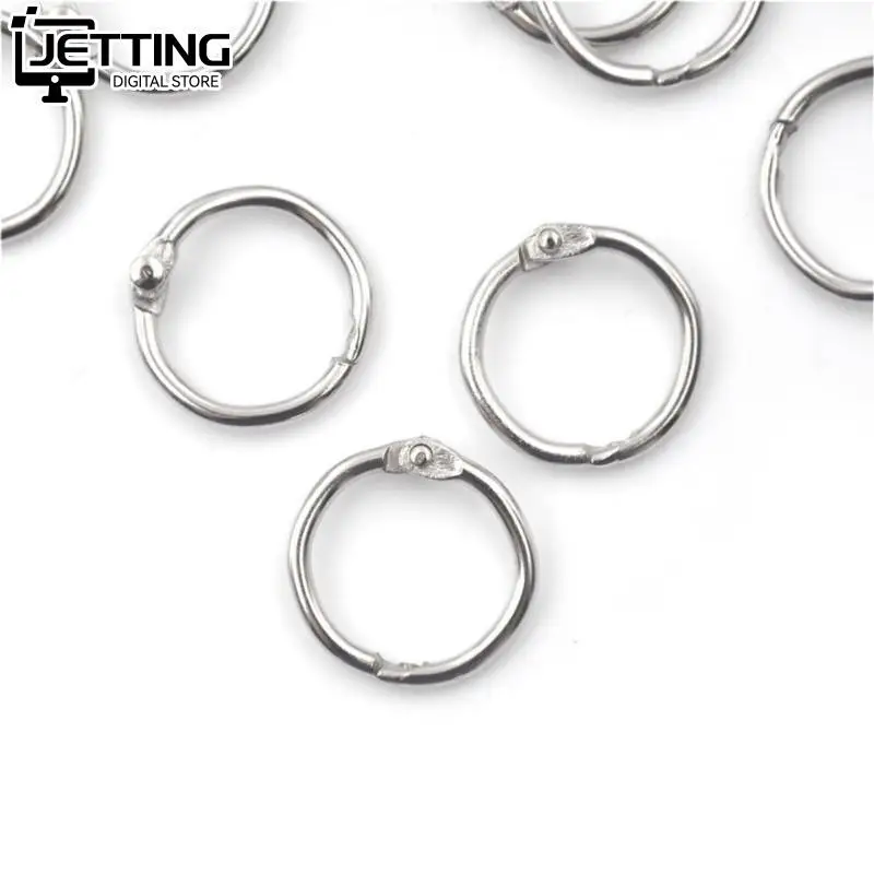 50Pcs/lot Staple Book Binder 20mm Outer Diameter Loose Leaf Ring Keychain Circlip Ring