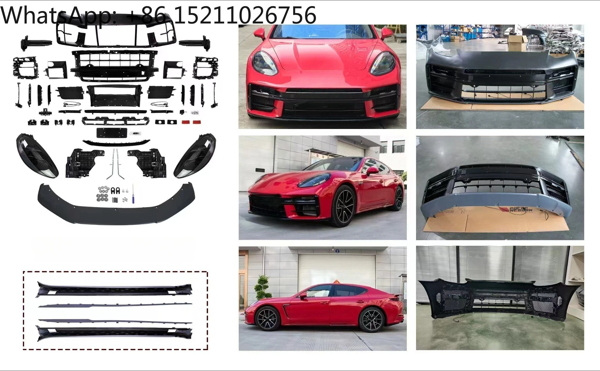 Front Bumper Kit for Porsche Panamera 970 All Series 2010-2016 Upgrade to 976 2024-2025