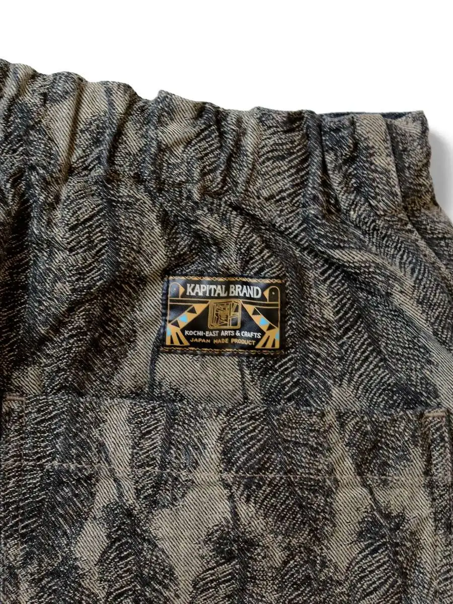 KAPITAL Feather Shorts Drawstring Jacquard Feather Tassel Loose Unisex Casual Shorts for Men