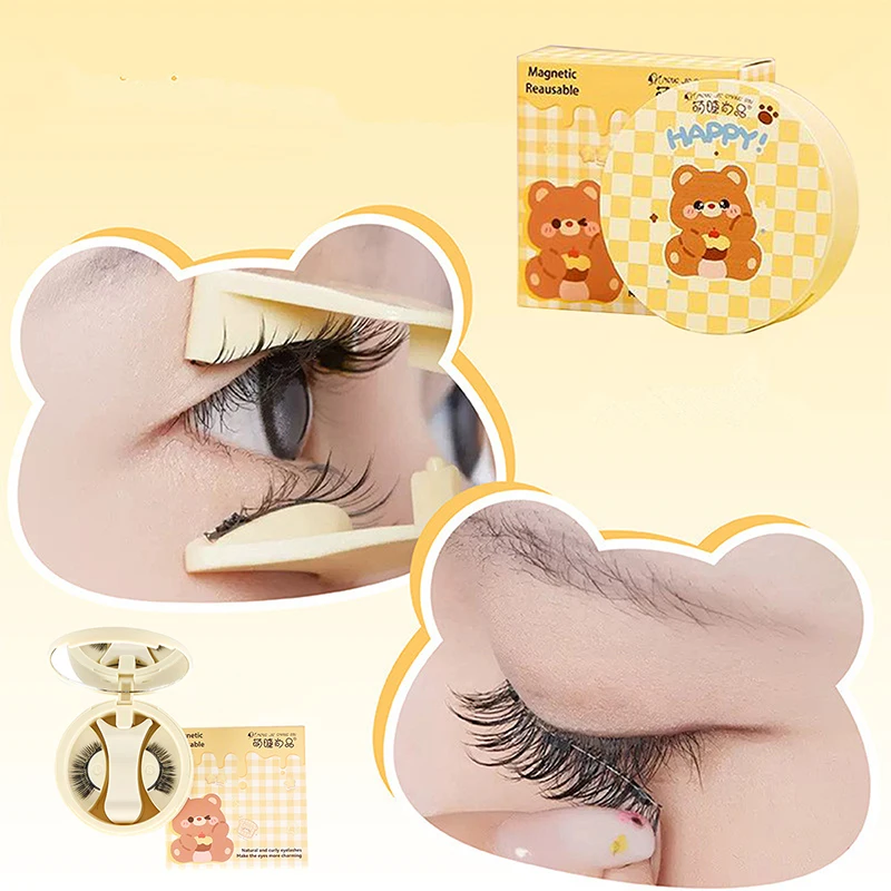 Pince à épiler magnétique bouclée Faux cils outil de maquillage ensemble de cils magnétiques chauds 1 paire réutilisable aucune colle nécessaire faux cils avec