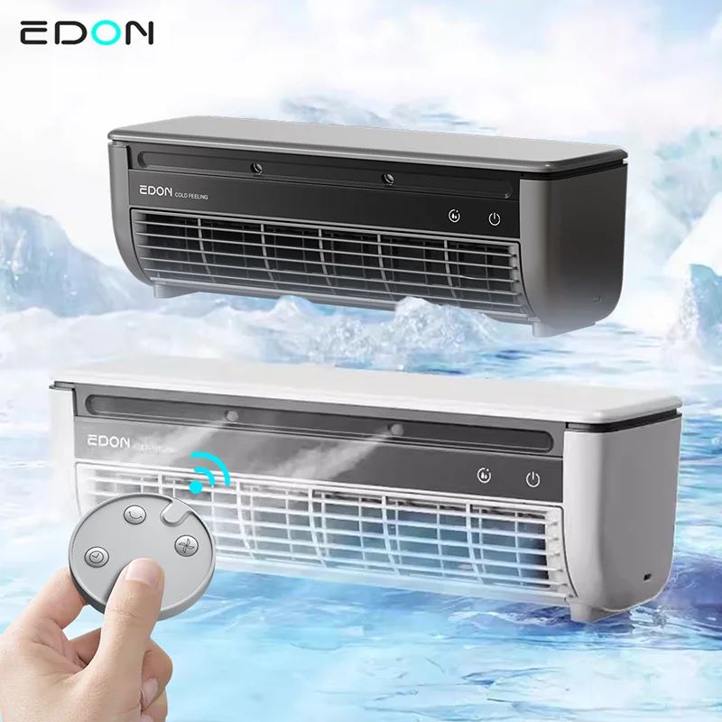 Edon Desktop Fan Wall Mounted Air Conditioning Fan Rechargeable Portable Semiconductor Cooling Home Office Kitchen Bladeless Fan