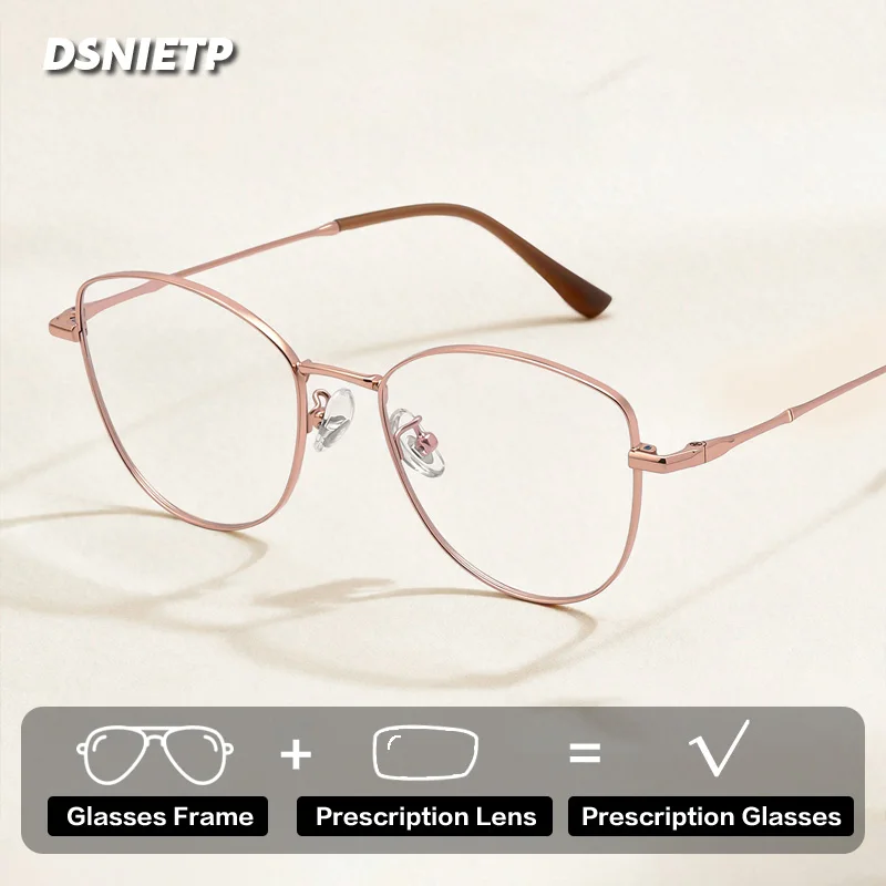 ISLINO Fashion Cat Eye Customizable Ladies Reading Prescription Glasses Progressive Photochromic Anti Blue Light Myopia Eyewear