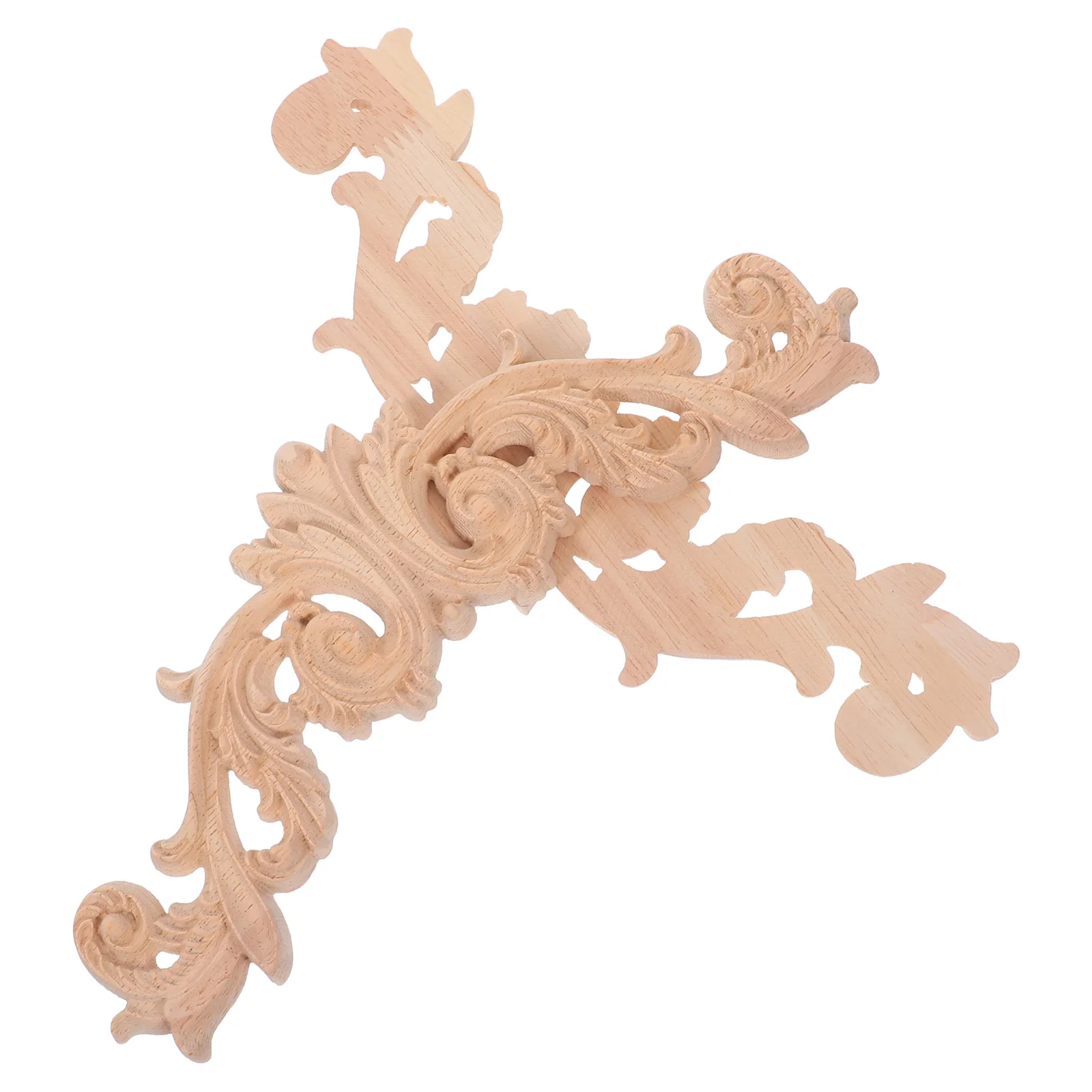 

2 Pcs European Wood Carving Cabinet Decor Decorative Trim Carved Wall Onlay Appliques Style Corner