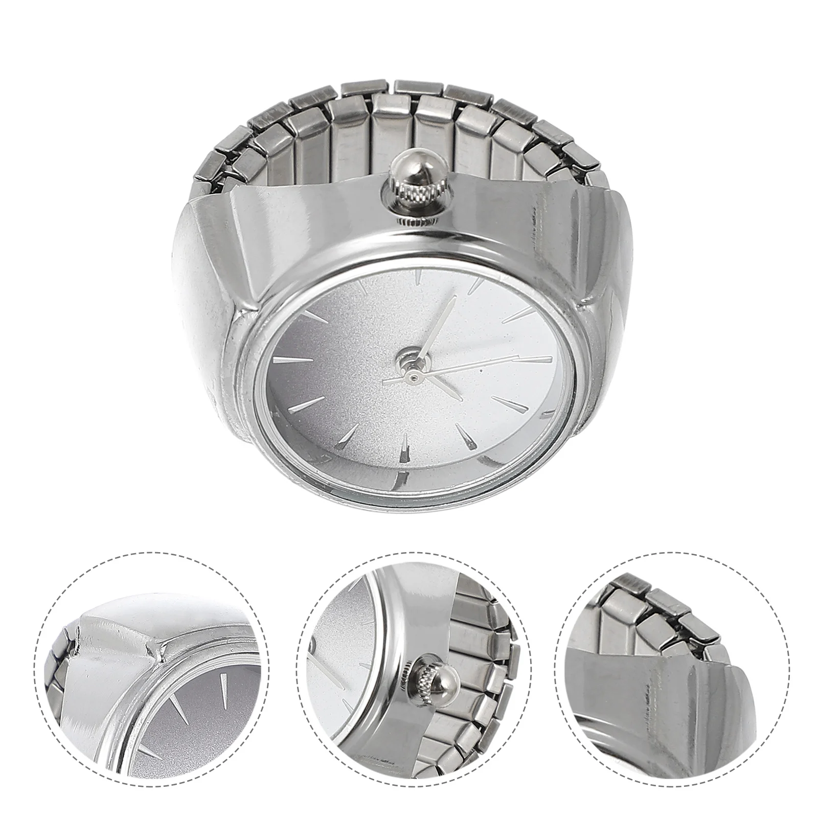 

Quartz Ring For Women Men Elastic Decorative Fashion Finger Watch Timepiece Festival Ring Watch Gift Accessory