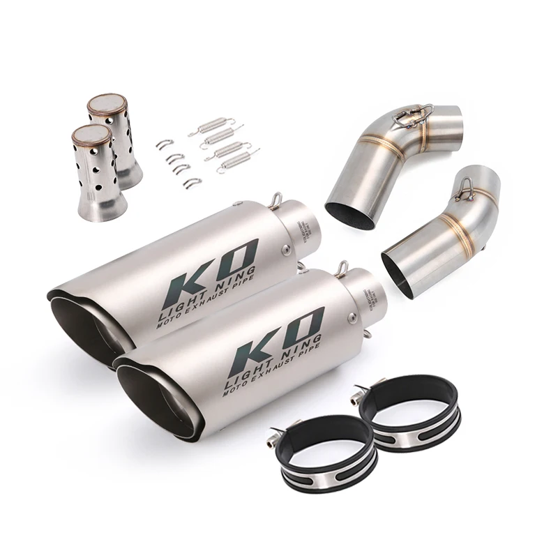 

For Ducati Monster 696 795 796 1100 Motorcycle Exhaust System Mid Link Pipe LR 250mm Muffler Stainless Steel Escape DB Killer
