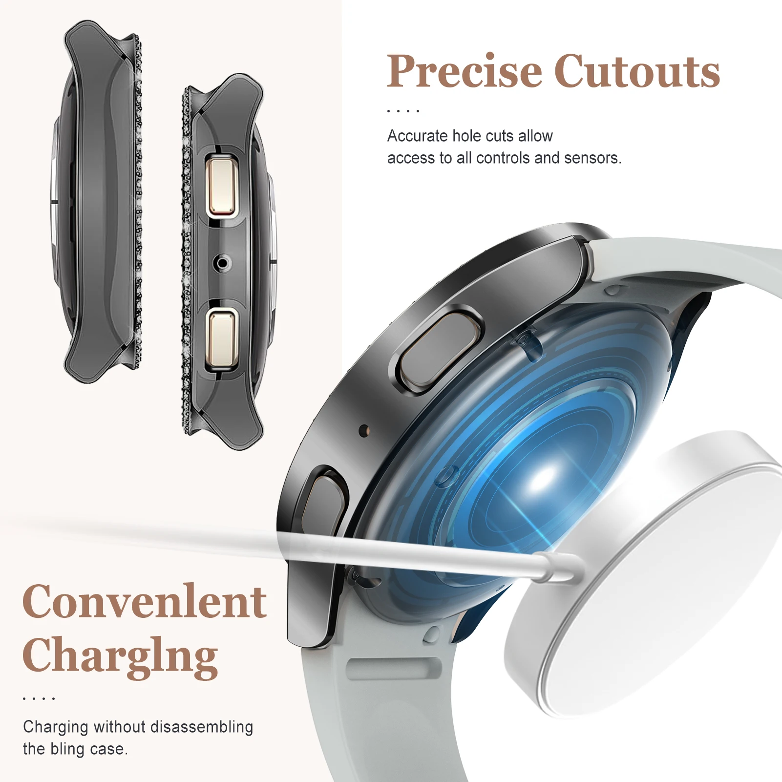 حافظة ماسية لساعة سامسونج جالاكسي 7 44 مللي متر 40 مللي متر ملحقات صلبة PC مجوفة من جميع النواحي ساعة جالاكسي 7 40 مللي متر 44 مللي متر غطاء