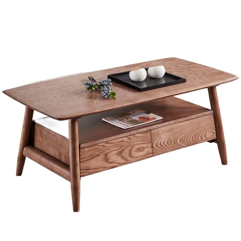 

Nordic coffee table TV cabinet combination, Japanese-style small apartment living room full of solid wood logs