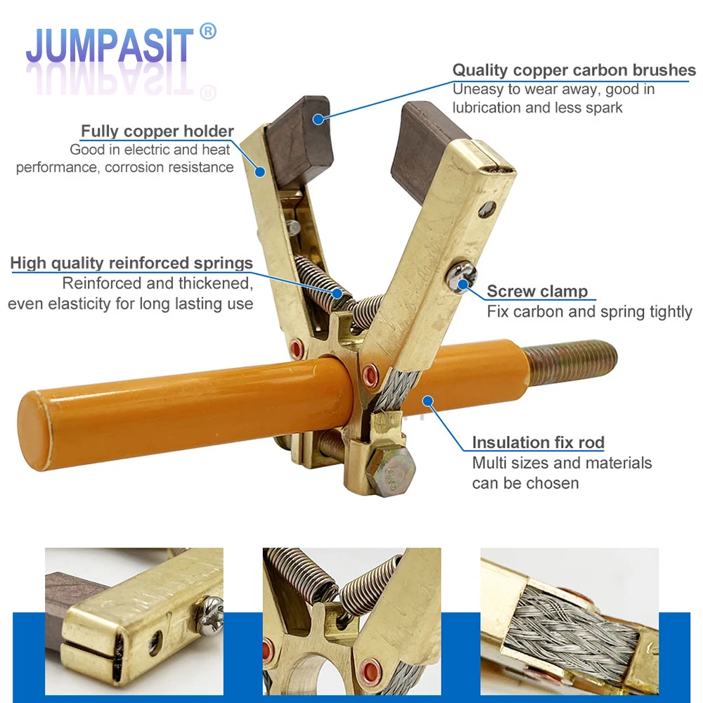 Jumpasit V Shape Slip Ring Copper Carbon Brush Holder 6x12 8x12 6.5x20 10A 13A 15A 카본브러쉬 홀더hine Assembly
