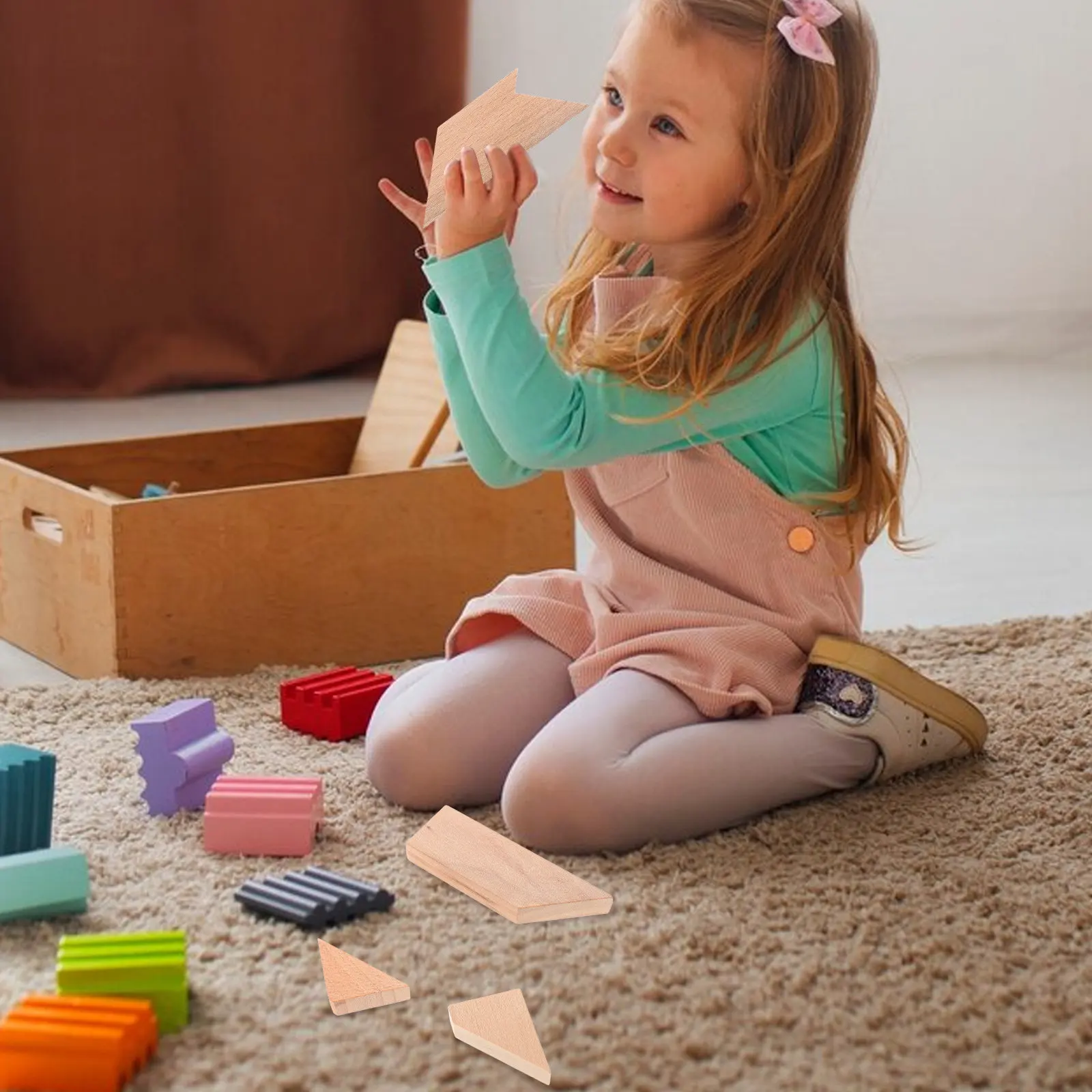 

4Pcs Wooden T-Puzzle Beechwood Educational Brain Teaser for Problem Solving Hand Eye Coordination Spatial Reasoning Fun Learning