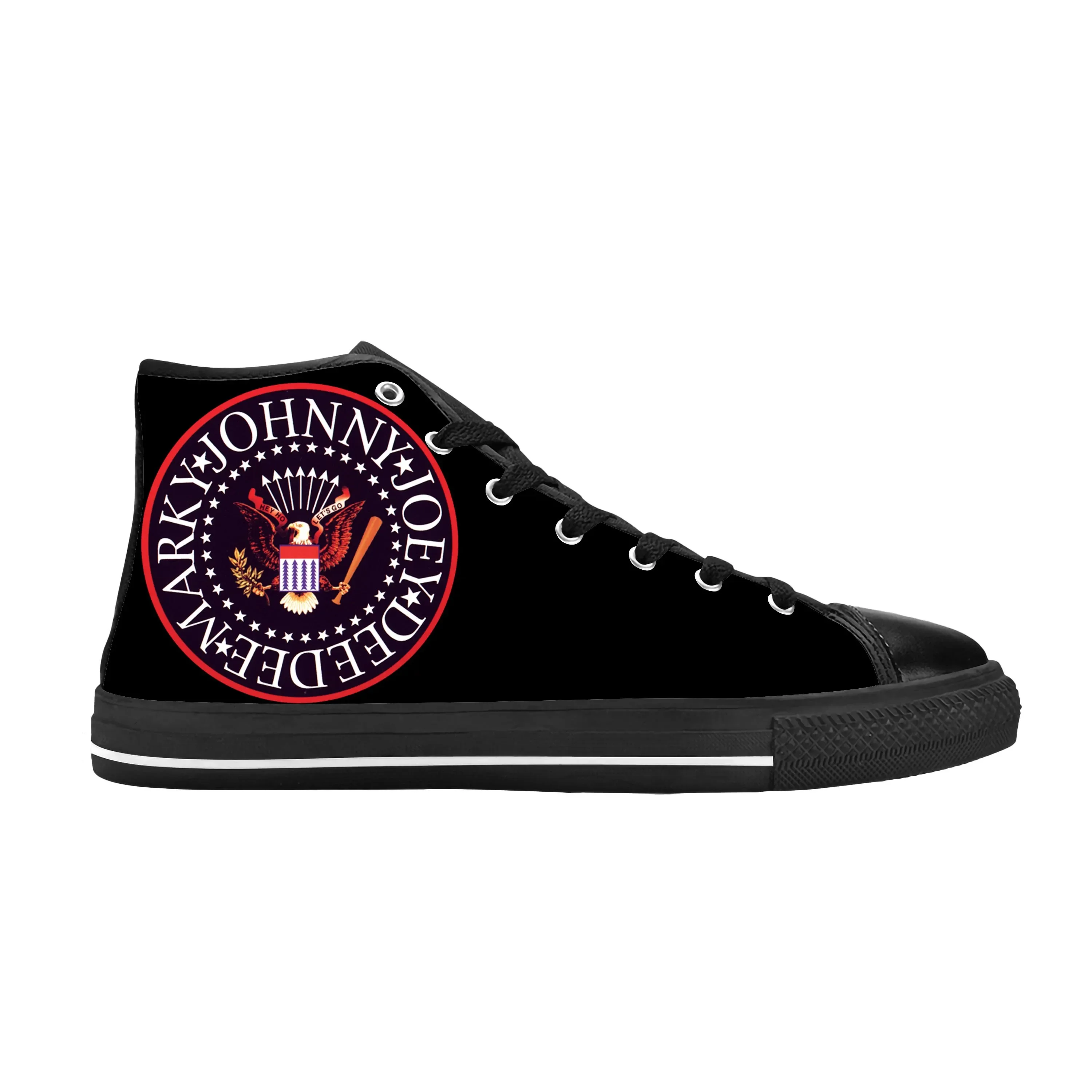 Hot Punk Rock Band Muziek Zangeres Ramone Seal Eagle Casual Doek Schoenen Hoge Top Comfortabele Ademende 3d Print Heren Dames Sneakers