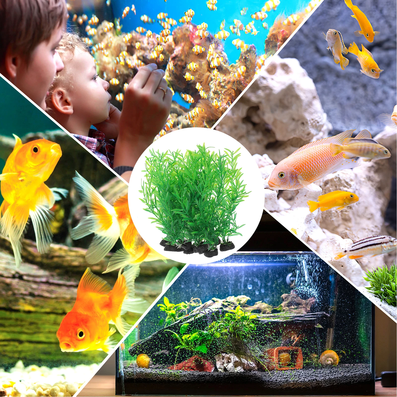 

10 Pcs Aquatic Decoration Aquarium Plant Ornaments Turtle Tank Plants Fish Plastic