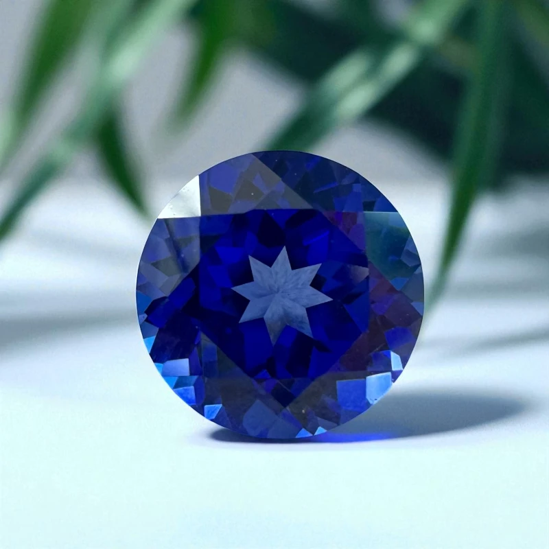 Im Labor gezüchteter Saphir, runder Schliff, königsblauer Edelstein, wählbar, AGL-Zertifikat, besteht den Diamanttester, für die Herstellung von Schmuck zum Selbermachen – Detail 4