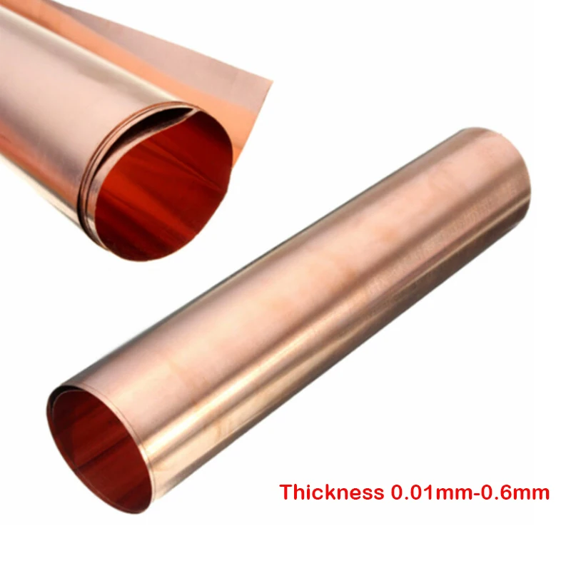 1pcs 99.9% Pure Copper Cu Metal Sheet Foil 0.01-0.6 mm X 20-100 mm X 100-1000mm