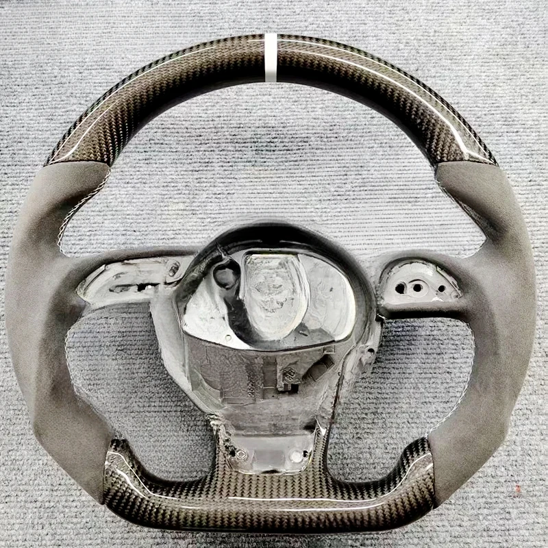 

For Audi A3 A4B8 A5 S3 S4 S5 Carbon Fiber Suede Steering Wheel Handle Updated Optional Frame Paddles