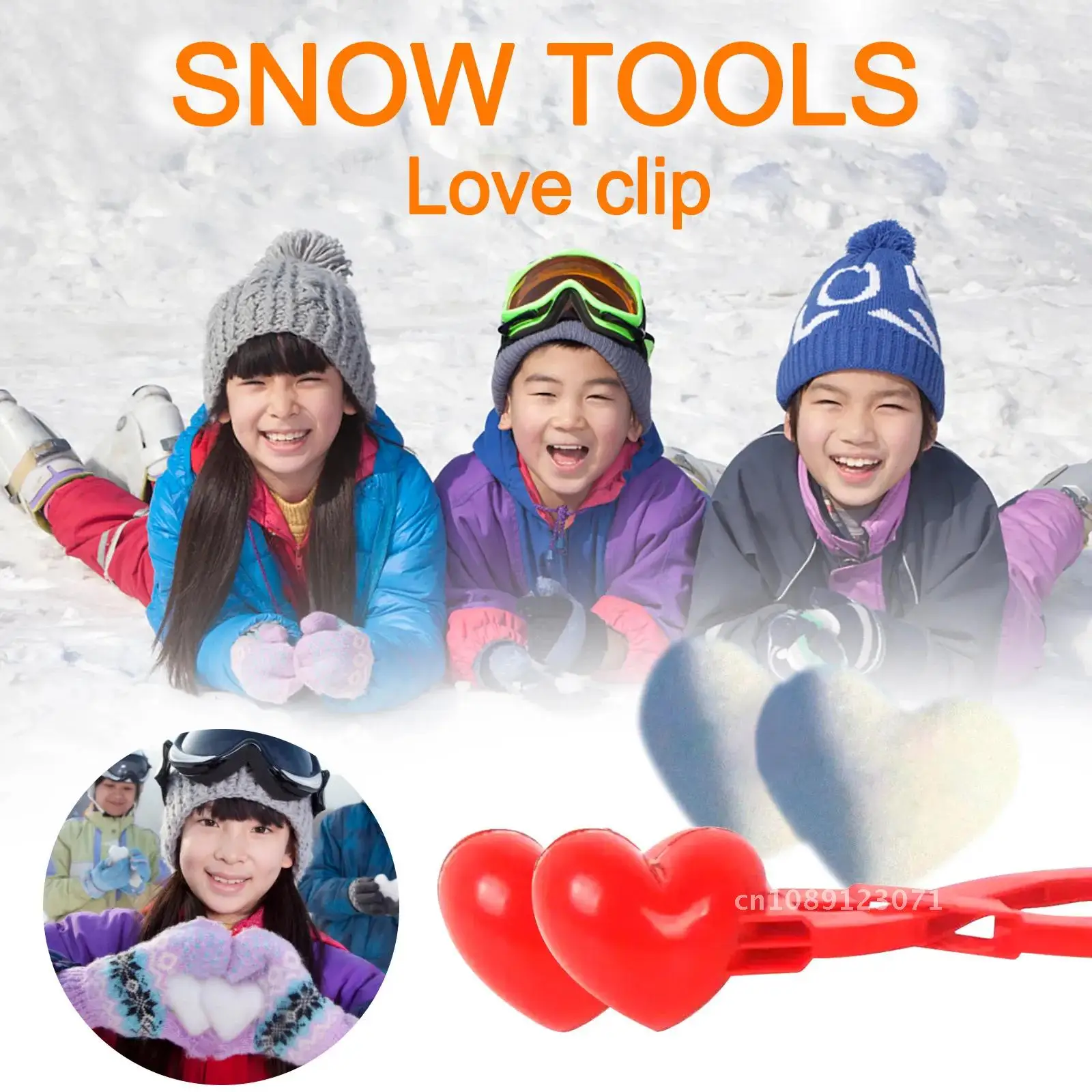 Heart Snowball Maker Clip Winter Plastic Heart snowball on branch Tools DIY Kid Outdoor Mold Toys Snowball Fight Home Decoration