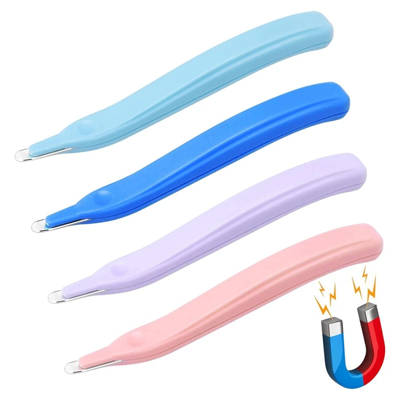 4 Pak alat penghilang staples magnetik, Stapler profesional penghilang penarik staples untuk kelas (4 warna)