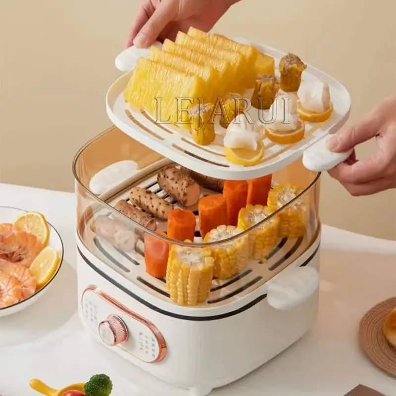 Electric Steamer Multi-Functional Integrated Household two-Layer Stainless Steel Large Capacity Box Breakfast Machine Timing