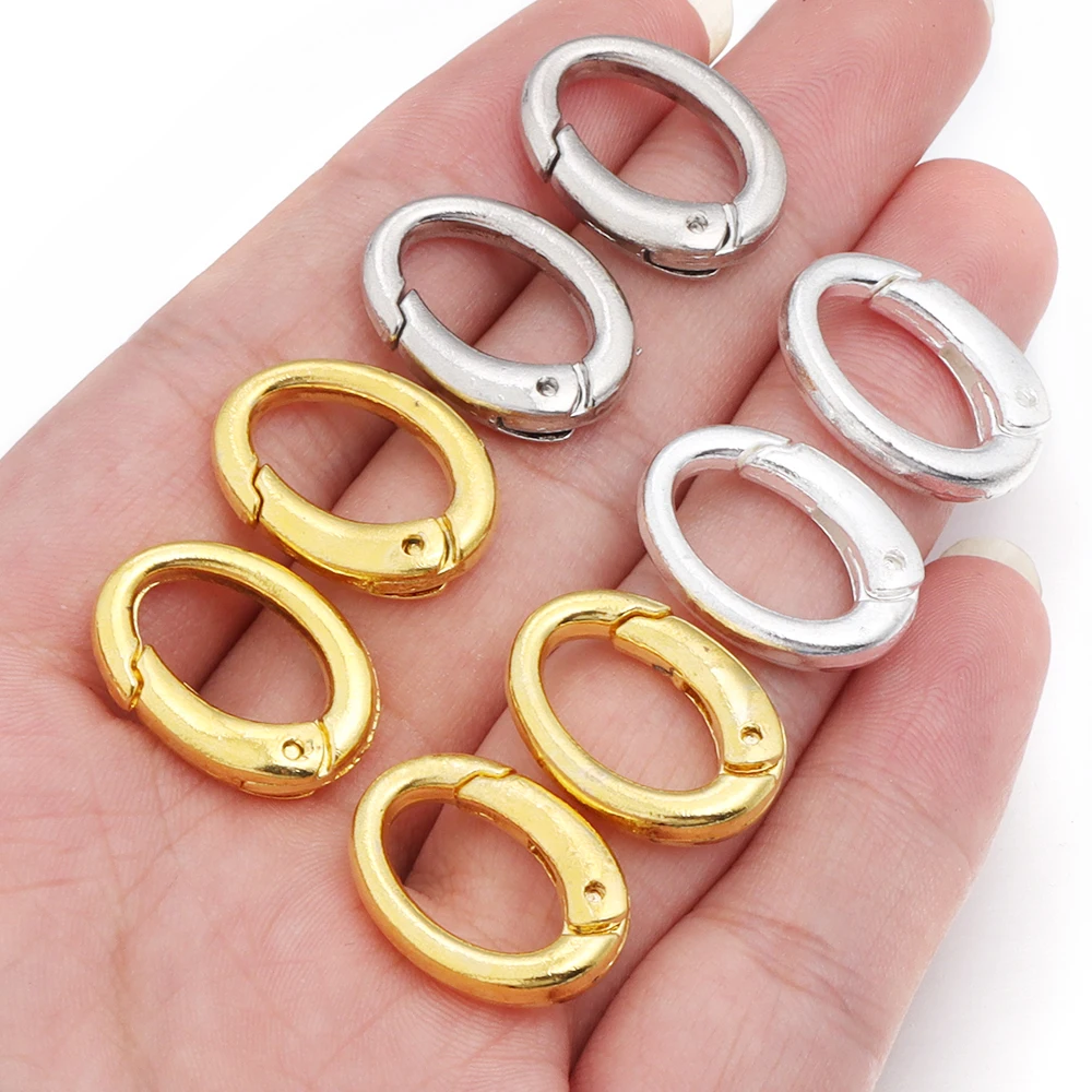 

Louleur 15x21mm Oval Shape Key Rings Spring O Ring Spring Keyring Buckle Connector Keychains DIY Jewelry Making Wholesale