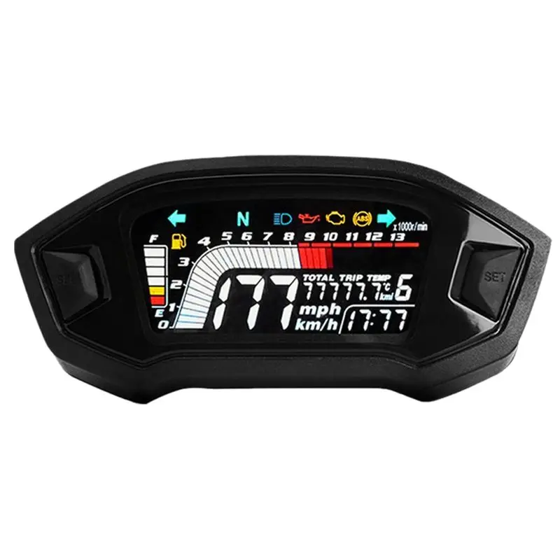 A30P-Universal Motorcycle LCD Digital Speedometer 13000RPM Backlight Digital Odemeter Tachometer For 1,2,4 Cylinder