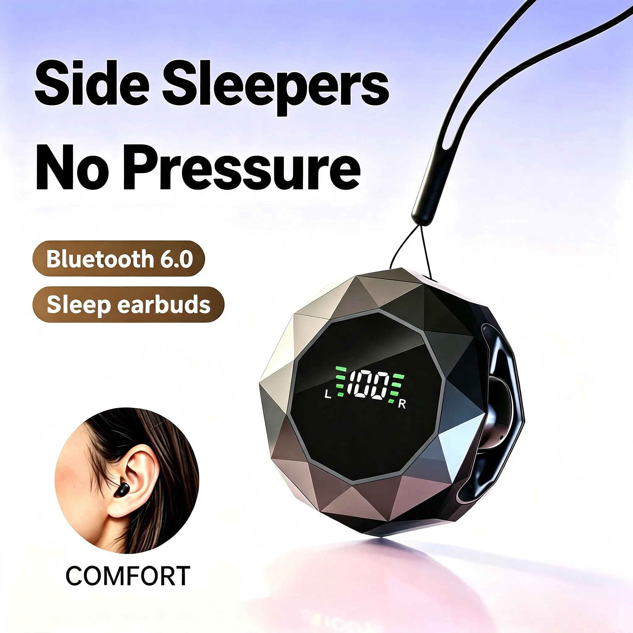 Noise Mini Wireless Sleep Earbuds for Side Sleepers, Bluetooth 6.0 In-Ear Headphones with Noise Reduction, Ultra Small Hidden Earphones, Comfortable Fit for Long Wear & Deep Sleep & Birthday and Holiday Gifts - Aliexpress Deal