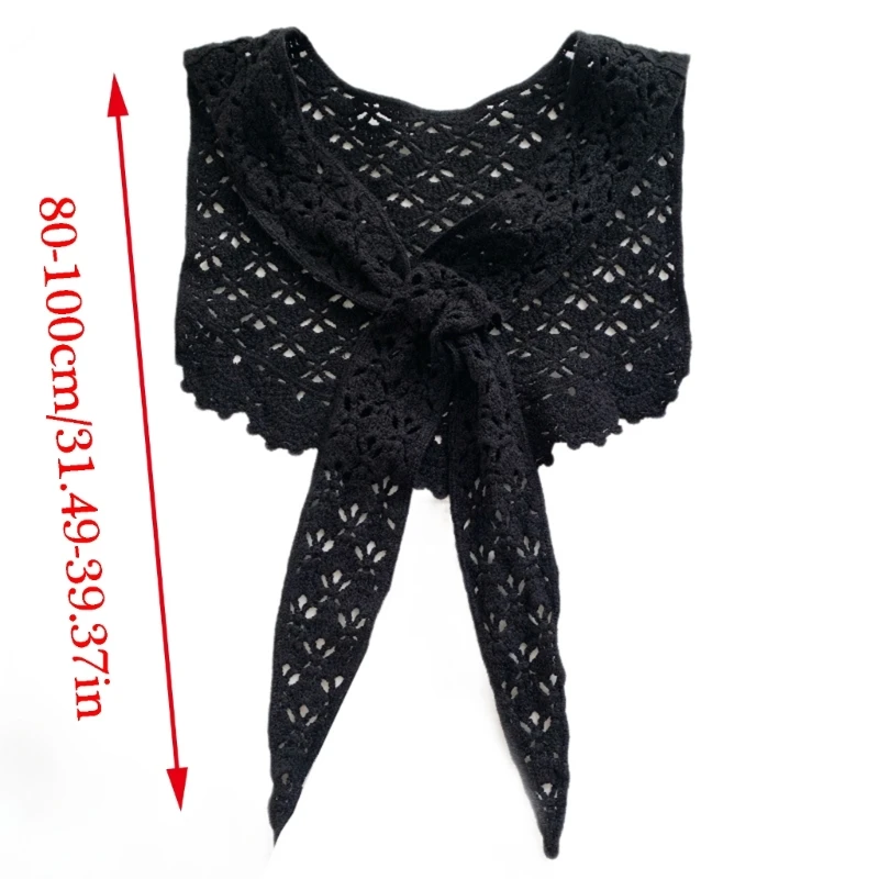 Women Lace Shawl Wrap for Vacation Shopping Breathable Thin Korean Crochet Neck Shawl All Matching Clothing Accessory