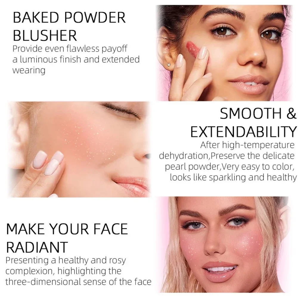 لوحة أحمر الخدود الكريمي مكونة من 3 ألوان لتحديد الوجه وتفتيح الوجه ومقاومة للماء وتدوم طويلاً ومستحضرات التجميل #3