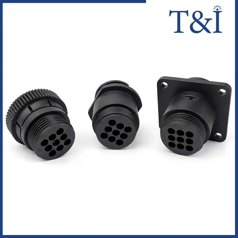 9 Pin Circular Aviation Connector Options: Male or Female Housing, Screw Cover or 50pcs Terminals for Automotive Wire Harness