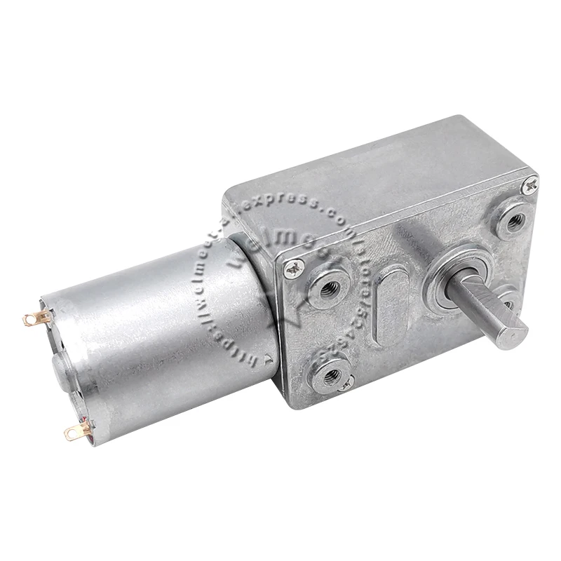 DC6V 12V 24V D6x14mm Solid Shaft Large Torque Turbo Worm Speed Reduction Gear Motor with Full Metal Gearbox Self-Lock JGY370