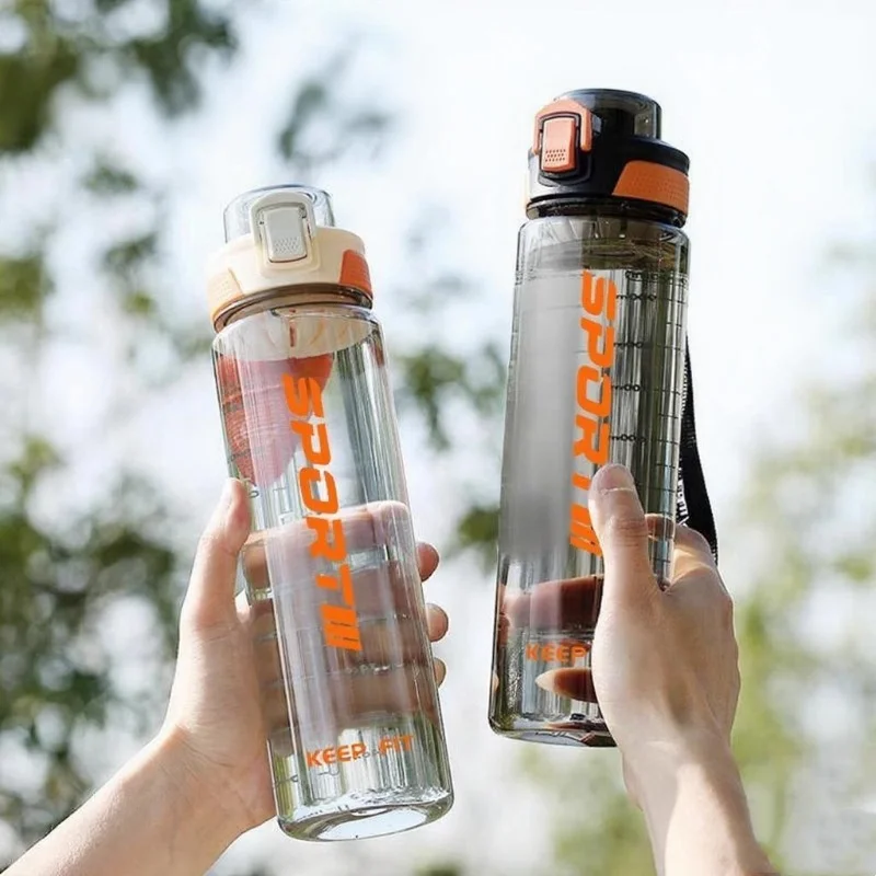 Couple Large Capacity Sports Water Cup Summer Portable Sports Kettle 1000ML Student Simple Plastic Cup With A Filter Screen