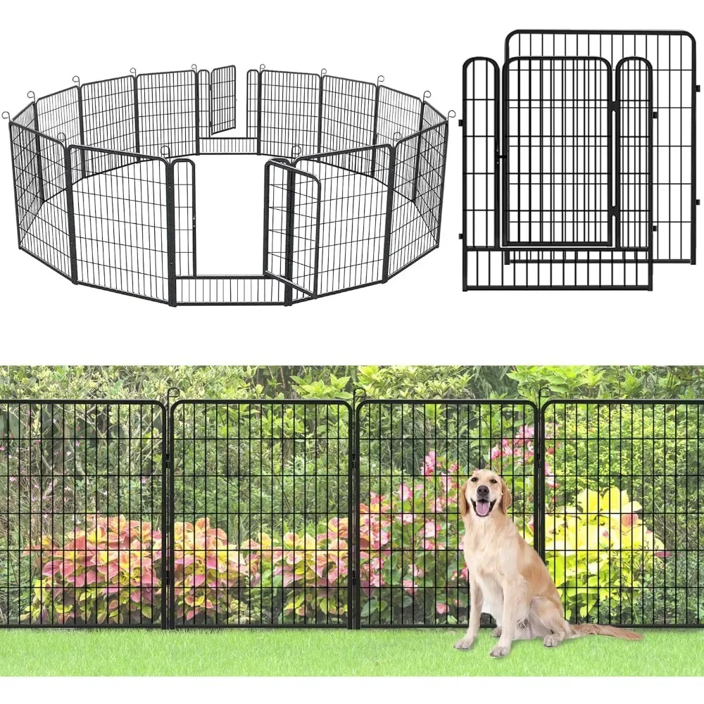 

Outdoor Decor Fence, Outdoor Metal Garden Fencing With Gate, 40in(H) X 37Ft(L),garden Fences