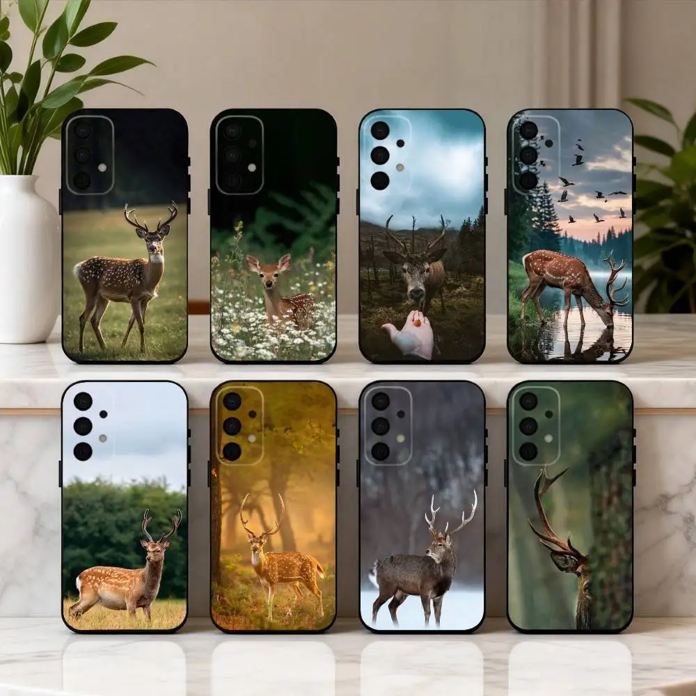 

The Graceful Sika Deer Phone Case For Samsung Galaxy A73,A72,A71,A70,A53,A52,A51,Soft Silicone Black Cover