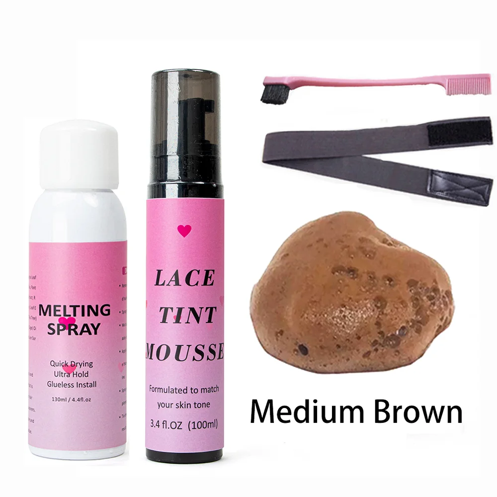 Lace Wig Melting Spray And Glue For Lace Front Wig Tint Spray Lace Wig Glue Lace Tint Mousse Wig Knots Healer Wig Grids Conceale