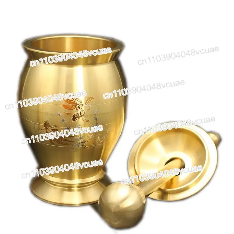 

Pure Copper Pounding Jar, Pestle, Medicine Cup, Ring Bowl, Mortar Pot, Brass, Mashing Garlic Mash, Kitchen Grinder