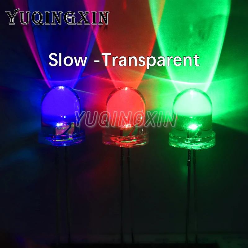 10pcs F8 8mm Fast / Slow RGB Flash Red Green Blue Rainbow Multi Color Flashing Light Emitting Diode Round LED DIY Kit