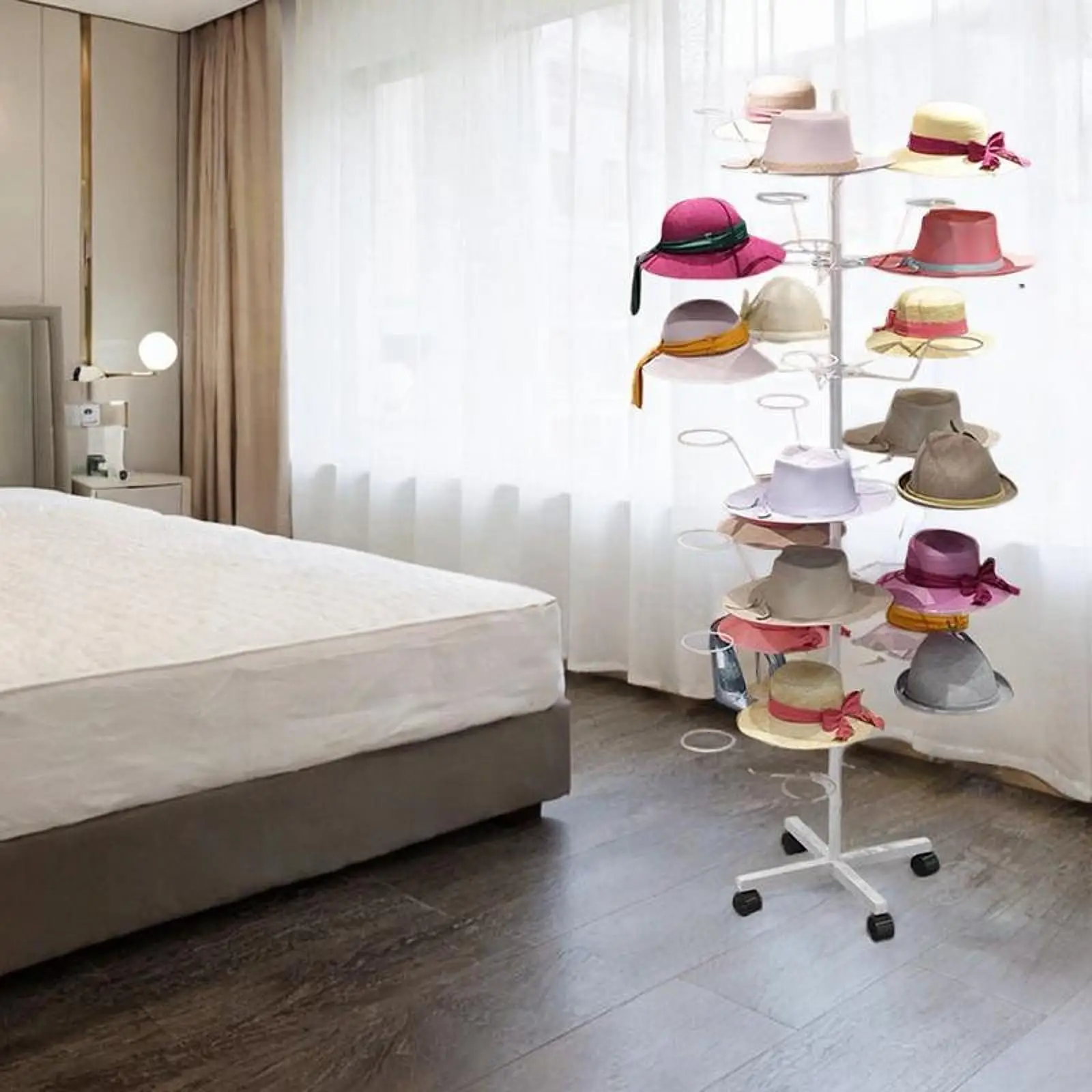 

Customizable Retail Hat Display Easy to Move Cowboy Hat Rack for Shop Shopping Malls