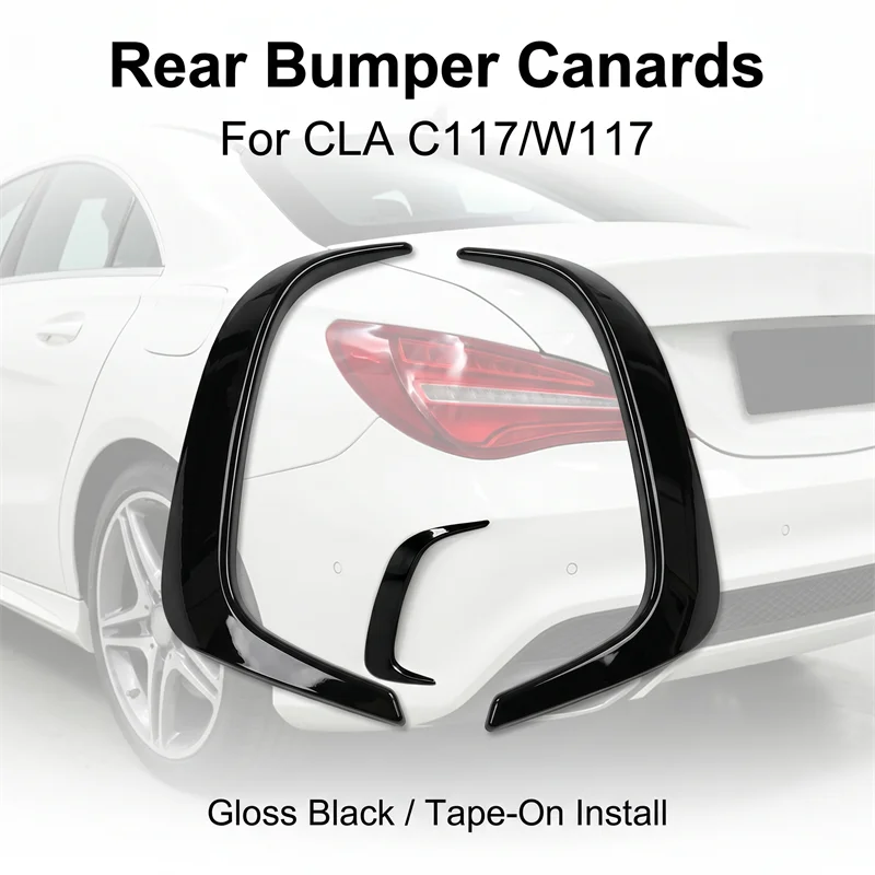 Для Mercedes-Benz W117 CLA 200 220 250 260 45 AMG 2014-2018: задний бампер, спойлер, канарды, ветровые ножи, сплиттер, автомобильные аксессуары