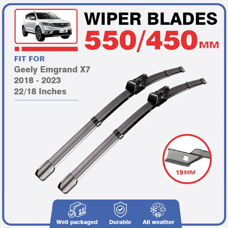 Front Wiper Blades Set For Geely Emgrand X7 2018 2019 2020 2021 2022 2023 Windshield Brushes Windscreen Cutter Window Parts Auto