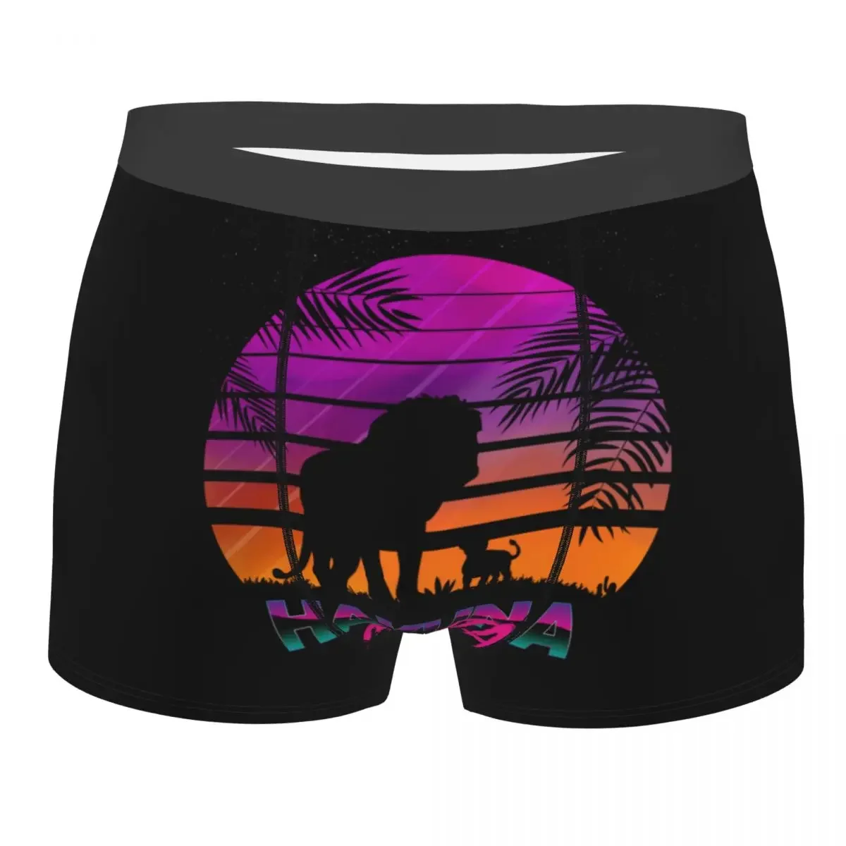 Custom Hakuna Matata Cartoon Underwear Men Print The Lion King Retrowave Boxer Briefs Shorts Panties Soft Underpants