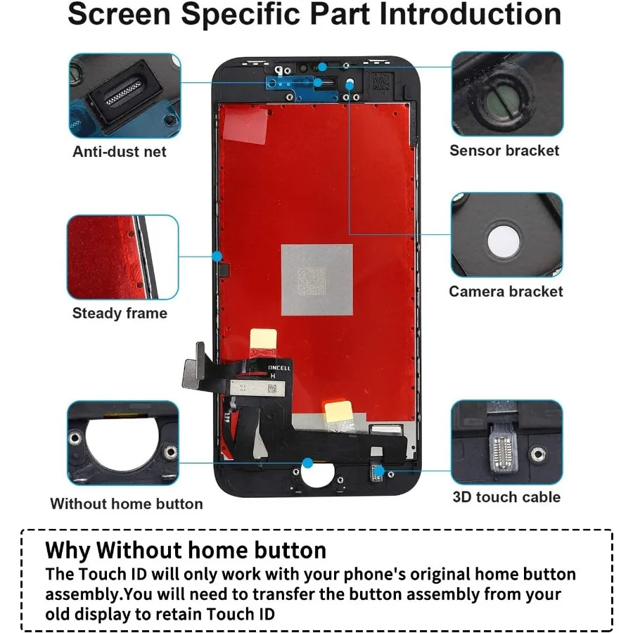 آيفون 8 زائد استبدال الشاشة الأسود 5.5 بوصة Diykitpl ثلاثية الأبعاد اللمس LCD محول الأرقام عرض آيفون 8 زائد مع أدوات إصلاح