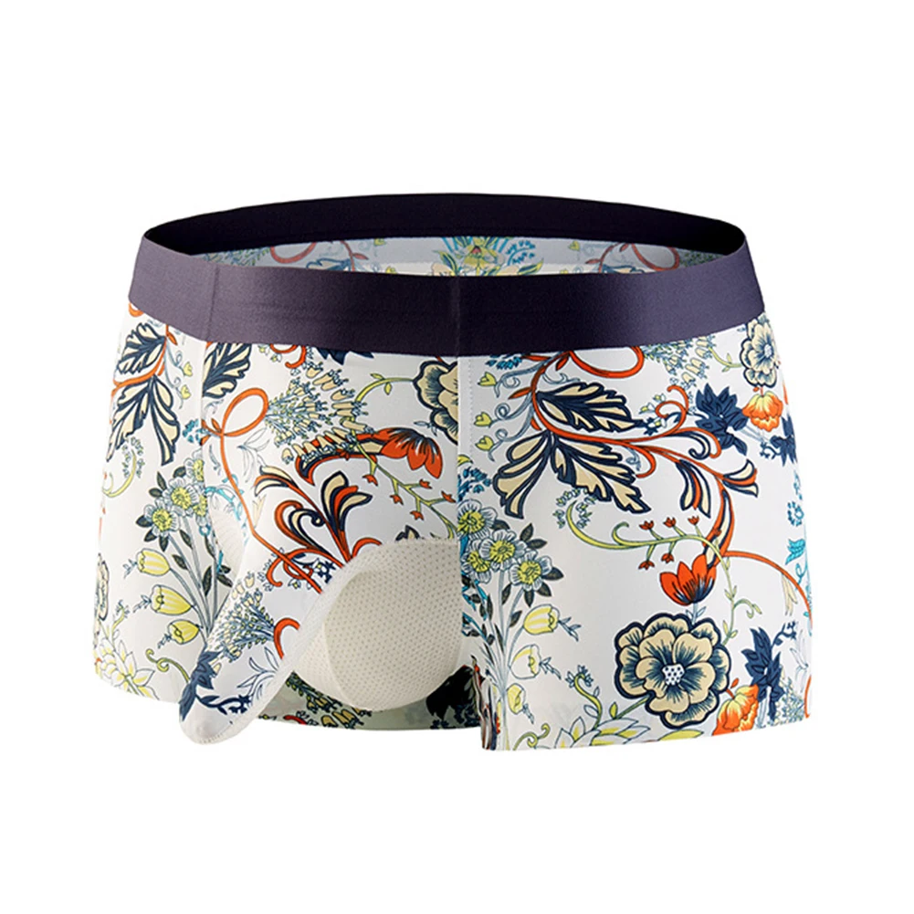 Men Sexy Print Underpants Elephant Nose Boxer Brief Trunks Underwear Boxershorts