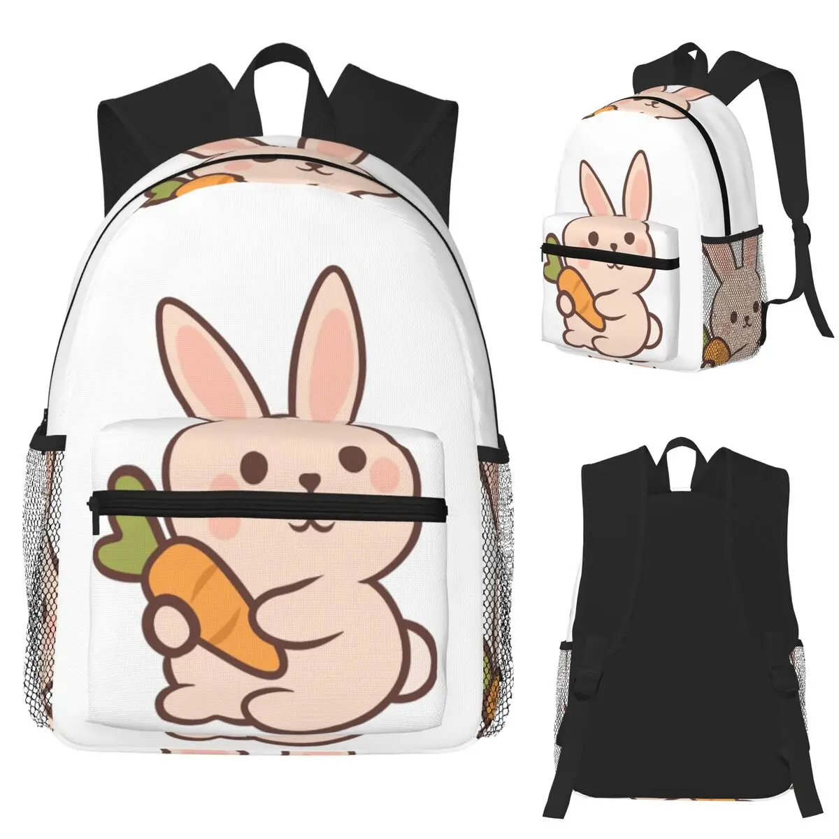 

Cute Bunny Pawfect Pair Cute Matching Set Backpack School Bag Hiking Travel Daypack for Men Women Fashion Bookbag Shoulder Bags