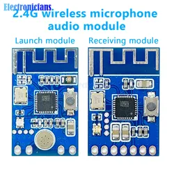 2.4G Wireless Microphone Audio Signal Transmitter Receiver Module 20Hz-20KHz RF Transceiver Board Module PCB Onboard Antenna