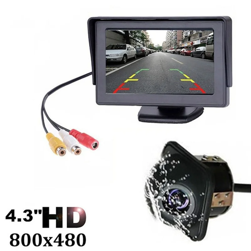 Car Reverse Monitor with  Rear View Camera Backup Camera Kit Back Up Car Monitor Display Parking System Rearview Reverse Monitor